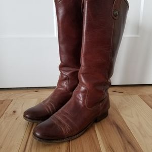 Frye Brown Leather Tall Riding Boots